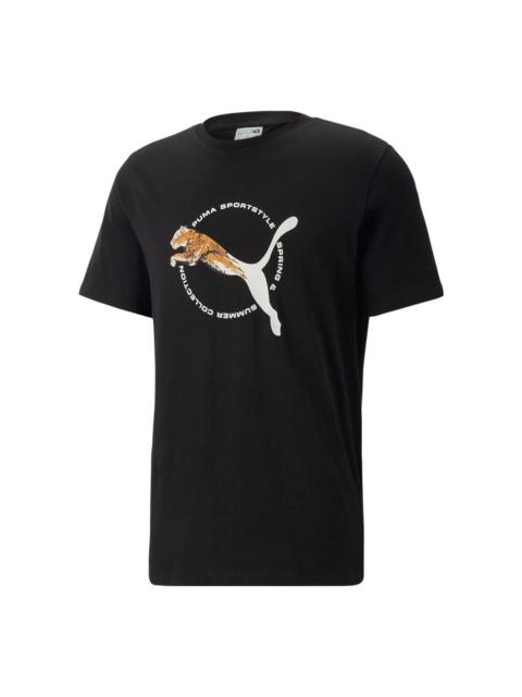 PUMA Real Cat Graphic T-Shirt 'Black' 622537-01