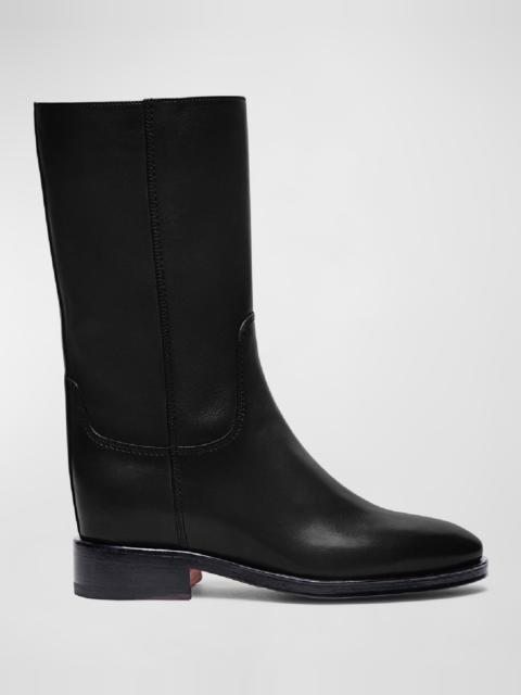 Santoni Fleeces Leather Mid Boots