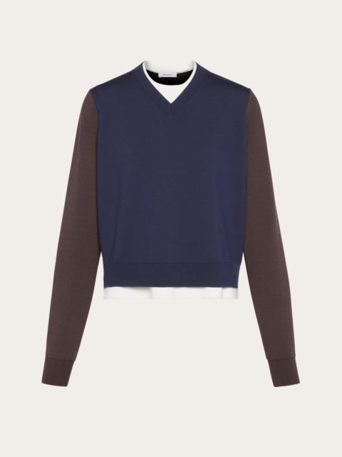 FERRAGAMO Dual collar crew neck sweater