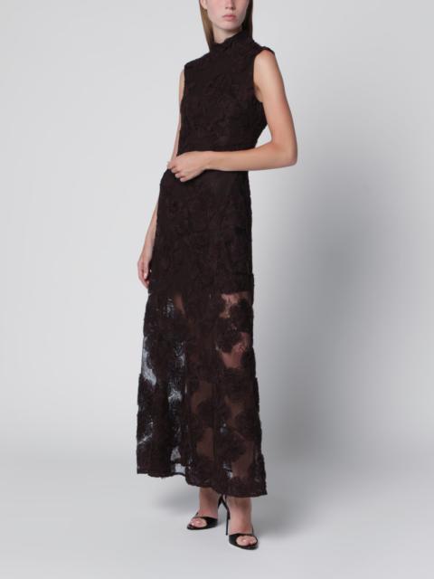 ROTATE Dark brown 3D flower dress