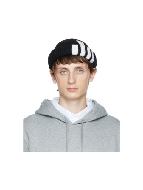 Thom Browne Black 4-Bar Beanie