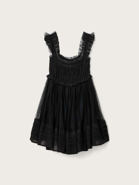 ALLSAINTS ANGELA GATHERED FRILL MINI DRESS
