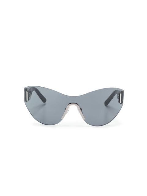 logo-embossed shield-frame sunglasses