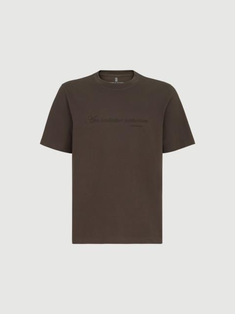 Brunello Cucinelli Cotton jersey crew-neck T-shirt with embroidery and print