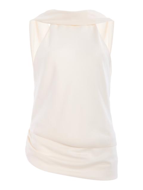 SIMKHAI Samira Satin Cape Top ivory