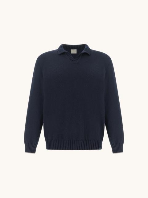 Paul & Shark OPEN‑COLLAR SWEATER IN BOUCLÉ COTTON