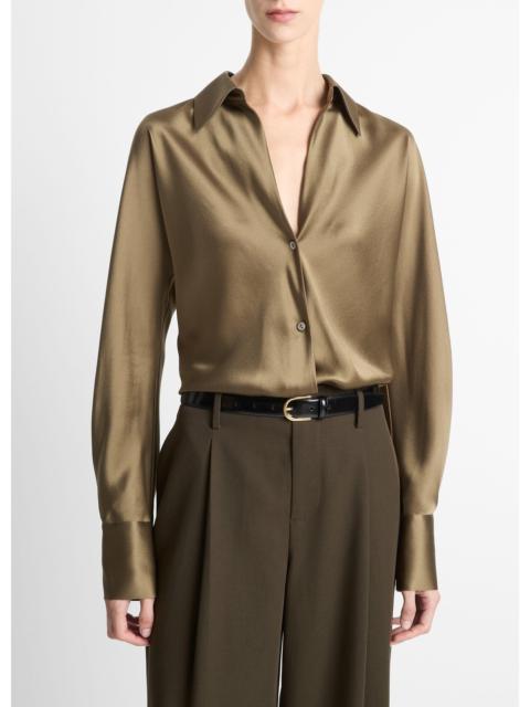 Vince Silk Bias Long-Sleeve Blouse