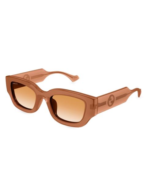 GUCCI Women's La Piscine 51MM Round Sunglasses - Brown Brown Gradient