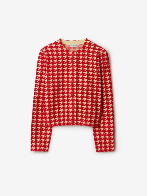 Burberry Houndstooth Nylon Blend Cardigan