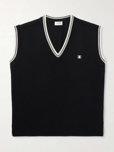 Logo-Embroidered Wool Sweater Vest