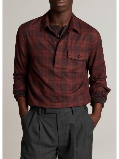 Vince Hamilton Plaid Cotton Popover Shirt