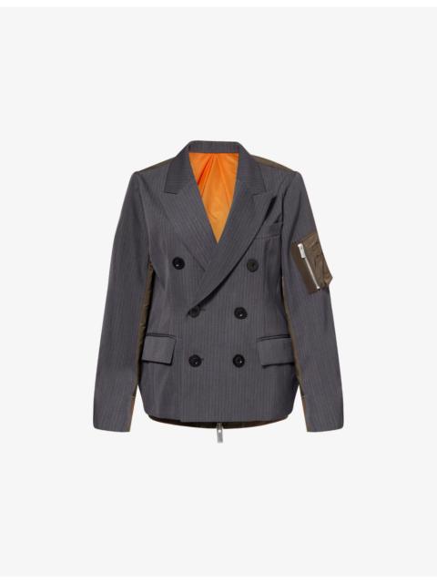 Stripe Doeskin Wool-Blend Jacket