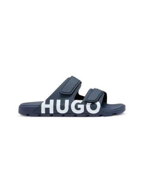 HUGO LOGO SANDALS WITH DOUBLE TOUCH-CLOSURE STRAPS