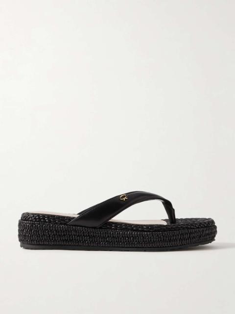 Gianvito Rossi Tahiti 40 leather platform flip flops Black