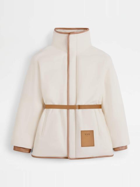 Tod's JACKET WITH LEATHER INSERTS - GREY