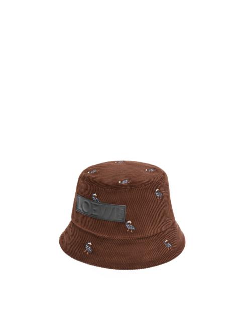 Loewe Guinea Fowl bucket hat in cotton corduroy