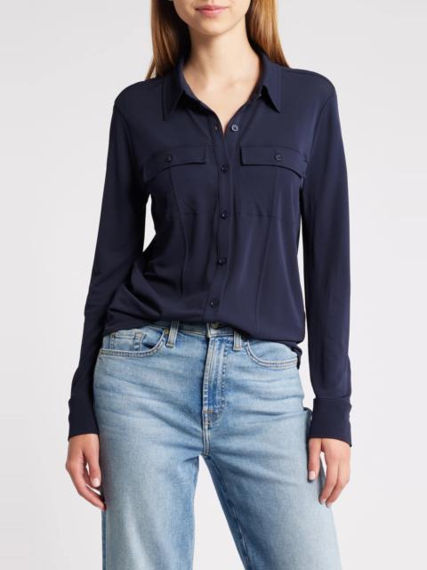 Jersey Button-Up Shirt