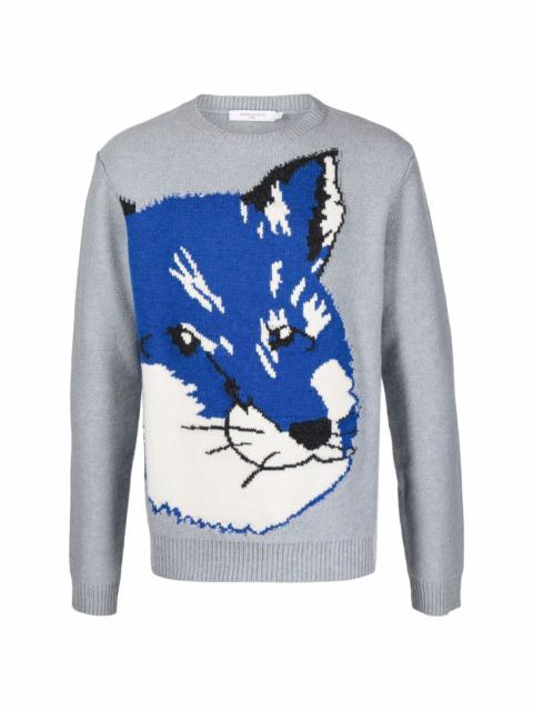 Maison Kitsuné fox head-jacquard lambswool jumper
