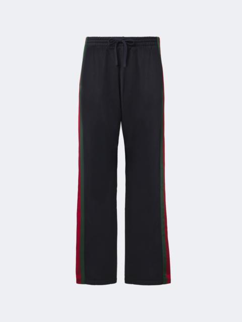 GUCCI Web Stripe silk and cotton wide-leg pants