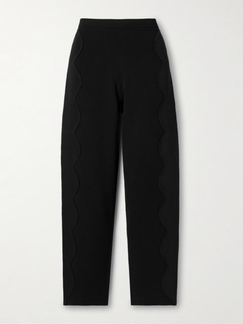 ULLA JOHNSON Asher Scalloped Knitted Straight-leg Pants