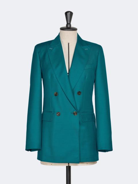Max Mara Wool, mohair and silk double-breasted blazer - TURQUOISE
