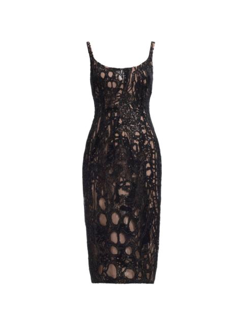 ELIE SAAB sequin-embroidered midi dress