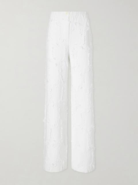 Proenza Schouler Shilo Jacquard-knit Cotton-blend Straight-leg Pants