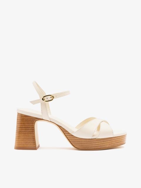 Larroudé Bianca Low Sandal Ivory Leather