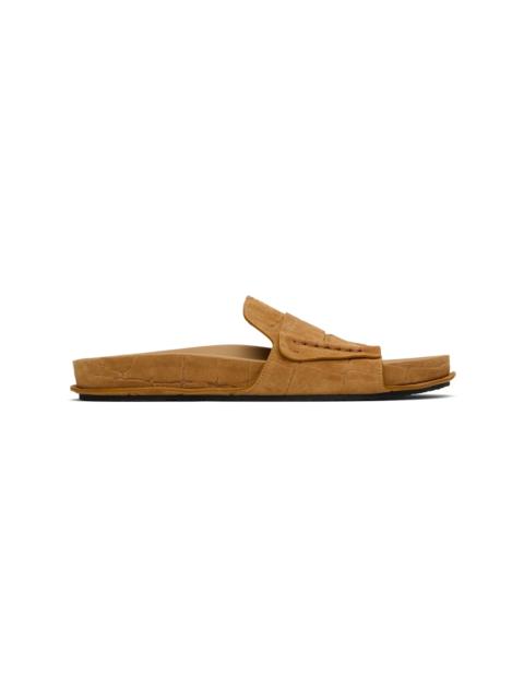 JACQUEMUS Tan Suede Loafer Sandals