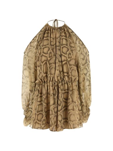 THE ANDAMANE python-printed tie playsuit