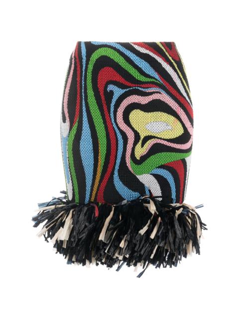 PUCCI Marmo-print fringed-edge skirt