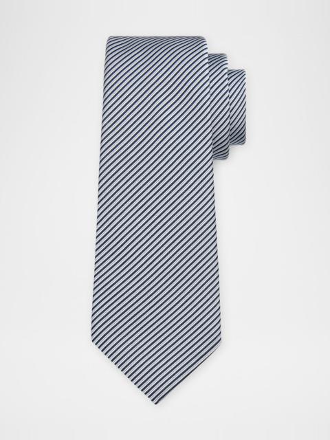 GIORGIO ARMANI Men's Micro-Stripe Silk and Cotton Tie