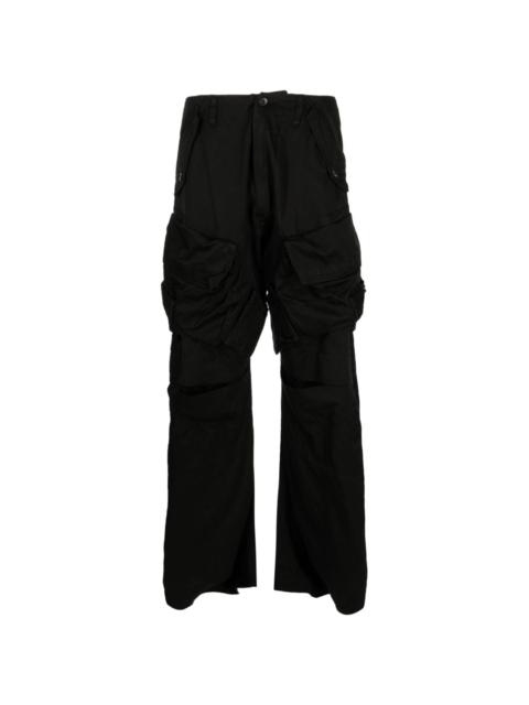 panelled ruched cargo trousers