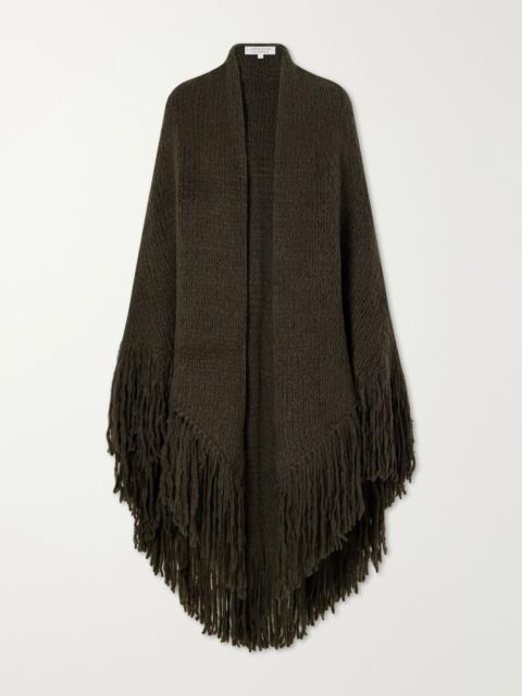 GABRIELA HEARST Lauren fringed cashmere wrap Army green