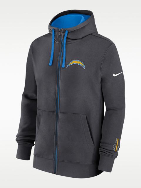Nike Los Angeles Chargers Playbook Page Club Men's Nike NFL Full-Zip Hoodie