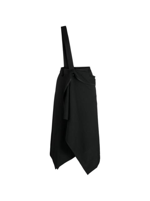 Yohji Yamamoto adjustable shoulder-strap draped skirt