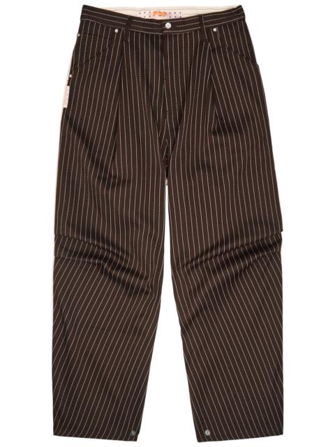 PDF Pdf Channel Fat Angelo Pinstriped Straight-leg Woven Trousers