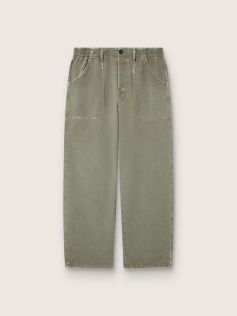 Golden Goose Men's cargo pants in smoky green cotton twill