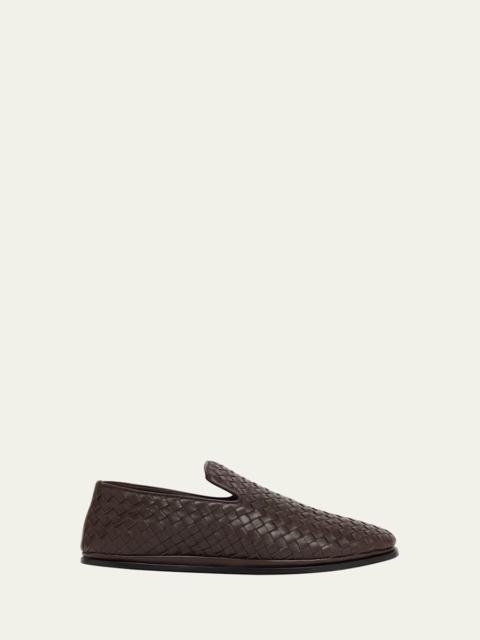 Bottega Veneta Men's Sunday Intrecciato Leather Slippers
