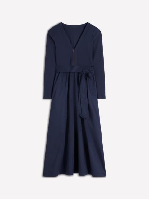 BODEN Long Sleeve Mix Media Dress-Navy