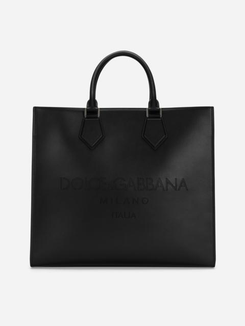 Dolce & Gabbana Large calfskin shopper with logo