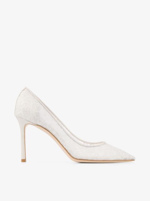 JIMMY CHOO Romy 85
Ivory Jimmy Choo Lace Pumps