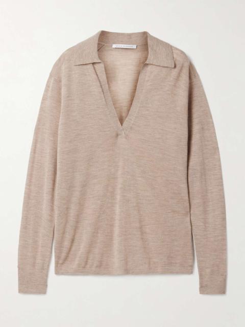 MARIA McMANUS Oversized cashmere polo top Stone