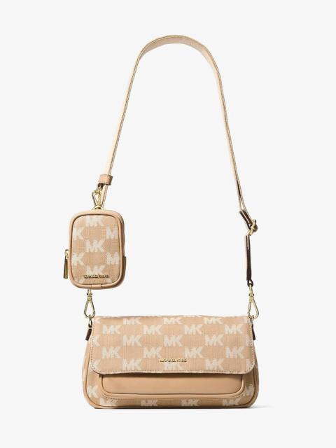 MICHAEL KORS Jet Set Travel Small Logo Jacquard Denim Crossbody Bag With Pouch