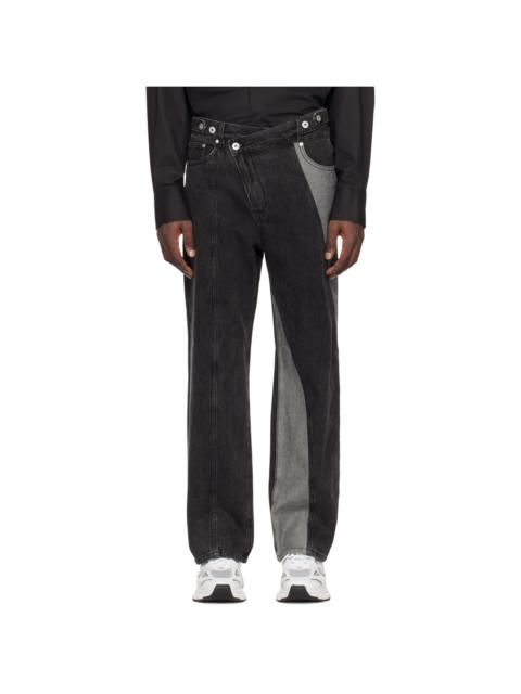 FENG CHEN WANG Black Paneled Jeans