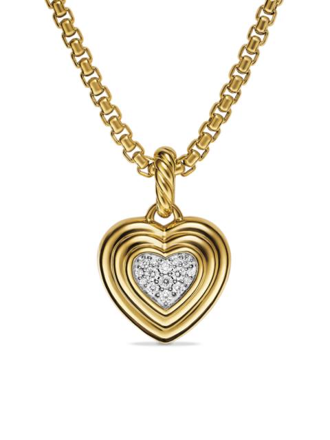 DAVID YURMAN Women's Puffy Heart Amulet in 18K Yellow Gold with Diamonds, 17MM - Diamond