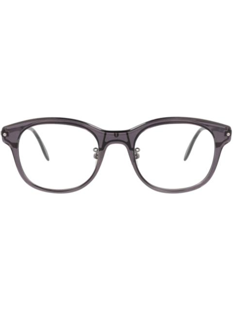 Alexander McQueen Alexander McQueen Round-Frame Acetate Optical Frames Grey Ruthenium Transparent (AM0266O-30008681-00