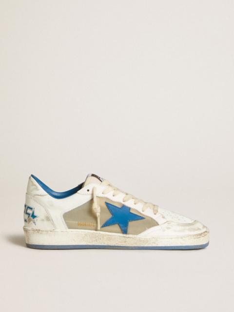 Women’s Ball Star LAB in white leather with light blue leather star and white heel tab