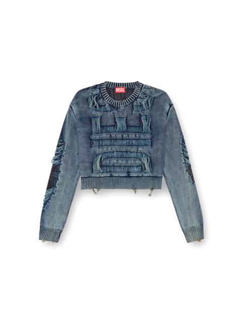【DIESEL】D-Buzee Track Women's Zip-up sweater in Track Denim | Blue | Diesel