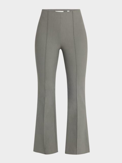 Vince Cropped Flare-Leg Pintuck Pants